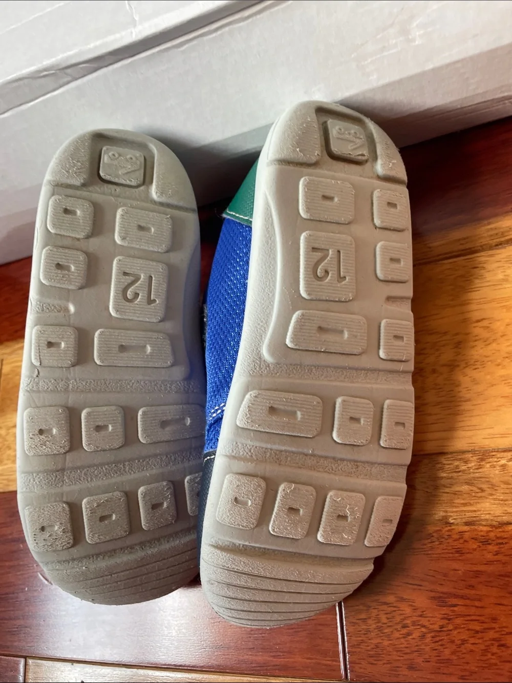 See Kai Run Boys Blue and Black Mesh Sneaker with Orange Pull Tab
